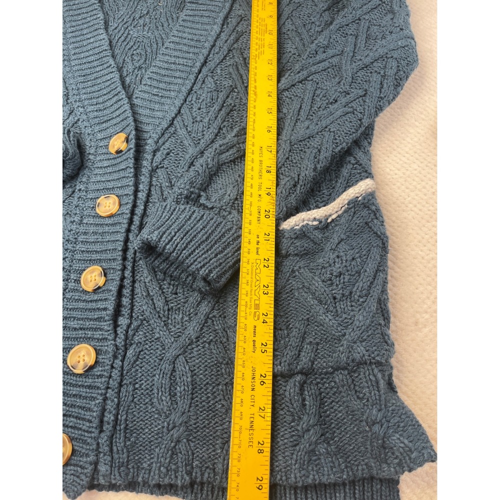 Free People‎ Obsidian Chunky Oversized Cable Knit Button Front Cardigan Size Sm - Picture 3 of 8